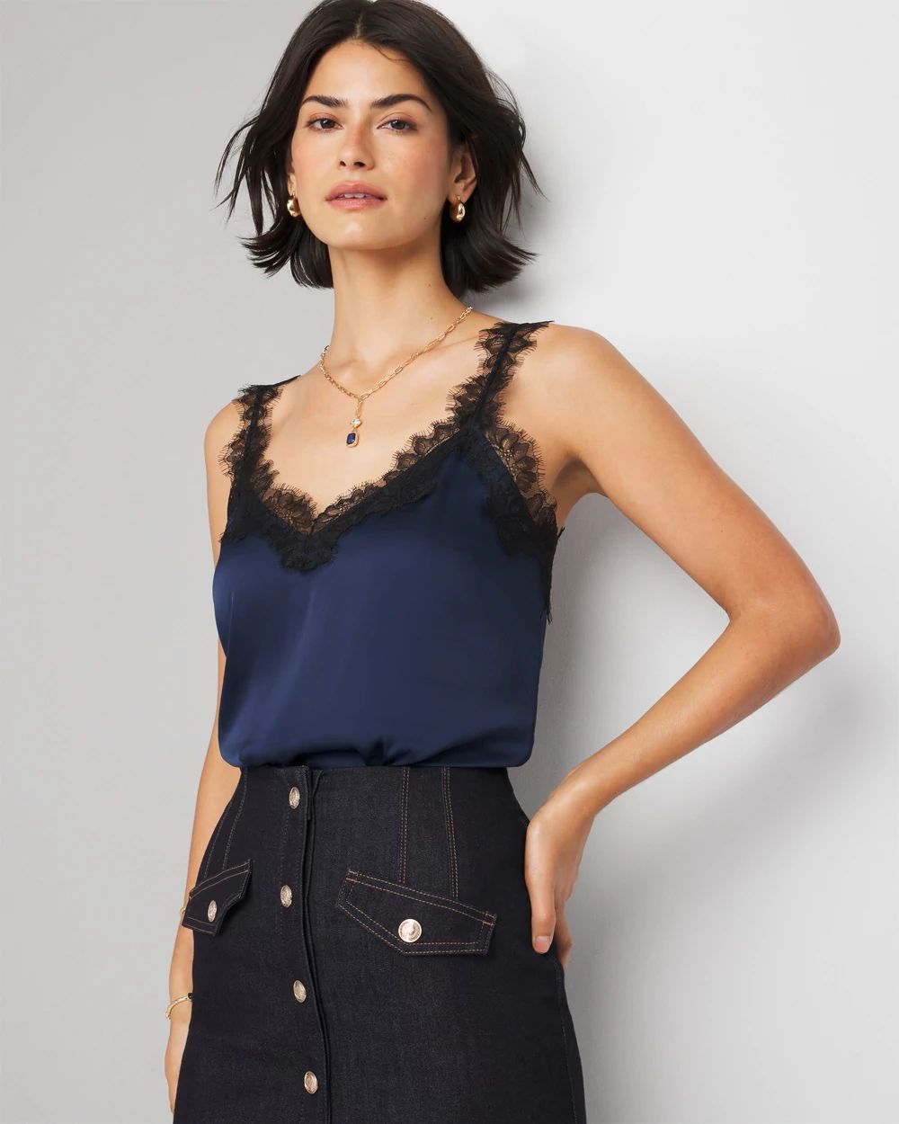Lace-Trimmed Cami | White House Black Market